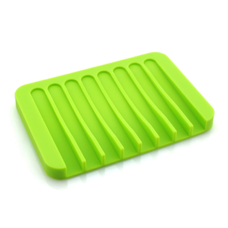 2020 Silicone Flexible Soap Dish Plate Bathroom Soap Holder Soapbox Plate Drain